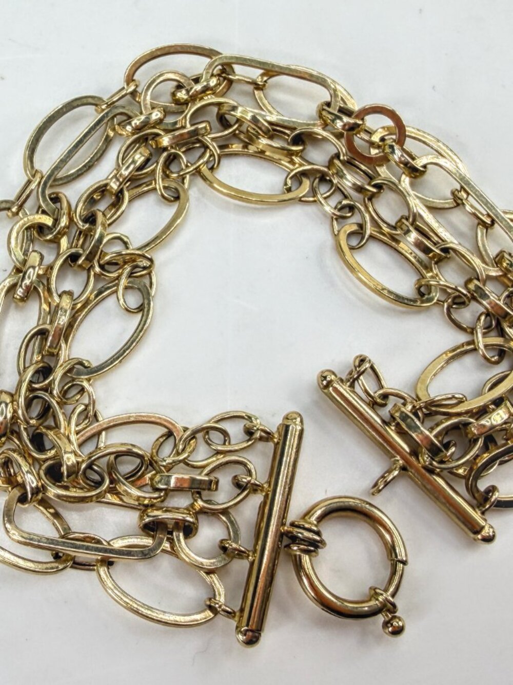 Vintage A&H 14K Yellow Gold Multi-Strand Link Bracelet 7.25" 9.5g JR2014